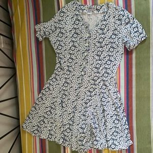 Vintage Blue Floral Romper